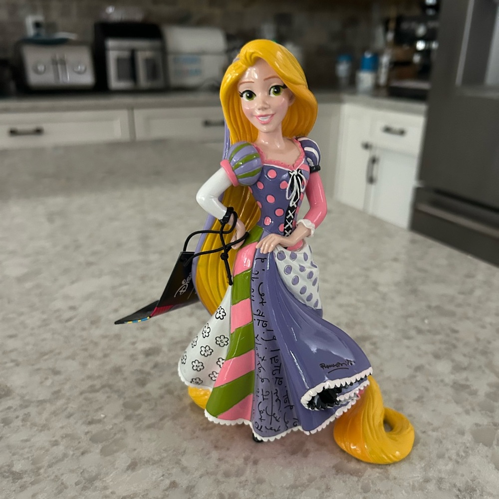 “New”Disney Britto Rapunzel Colorful Patchwork Figurine by Jim Shore